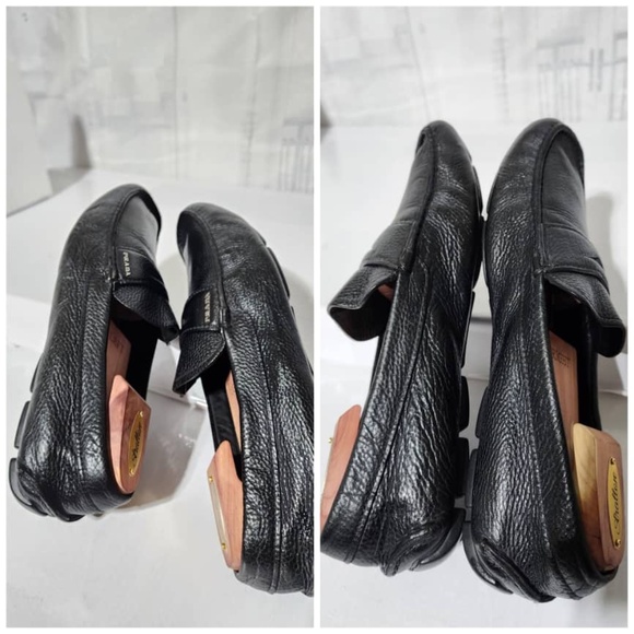 Authentic Prada Leather Slip On Loafers Black Size10 - Picture 11 of 15